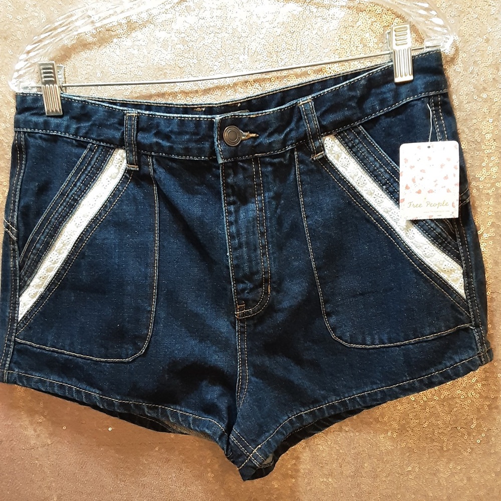 NWT Free People Sweet Surrender Dark Denim Painter’s Short